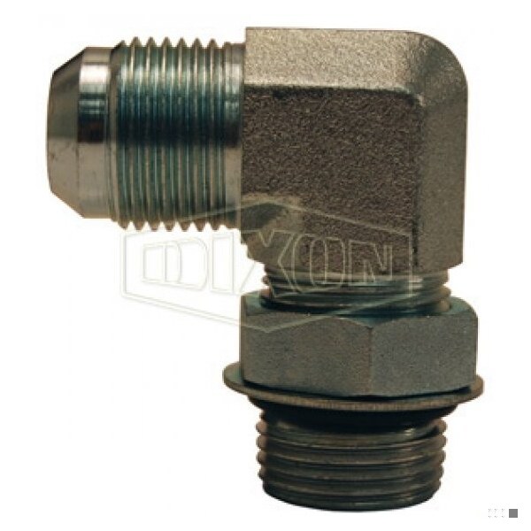 Elbow, 1-5/8-12 Nominal, Male SAE O-Ring Boss x Male JIC, Steel, Domestic